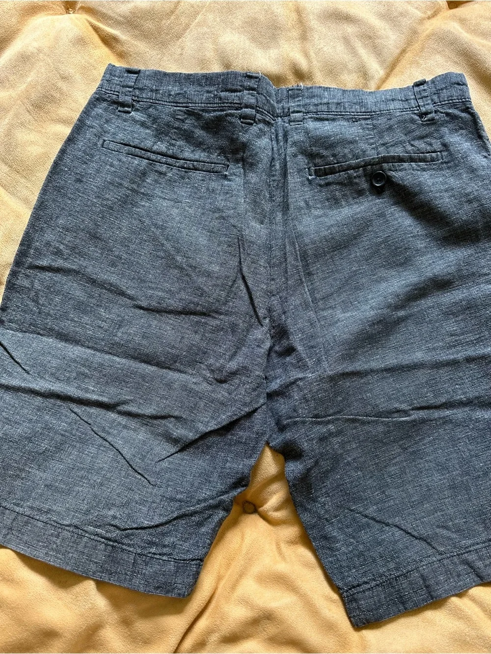 Banana Republic Men's Navy Linen-Blend Flat Front Shorts